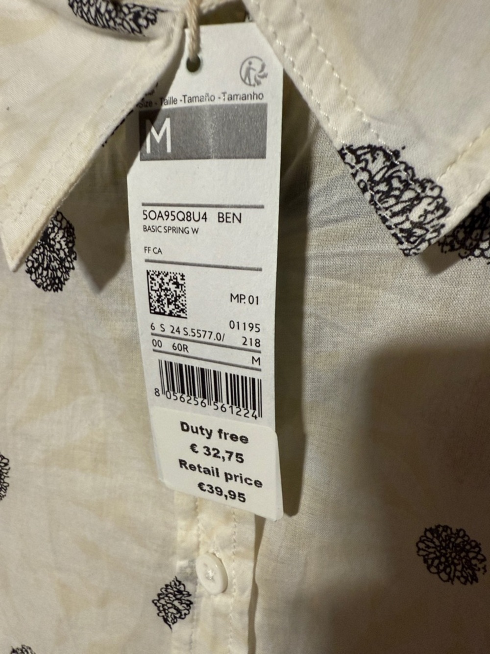 United Colors Of Benetton Cream Long-Sleeve Button Shirt with Black Dot Print - Picture 2 of 7